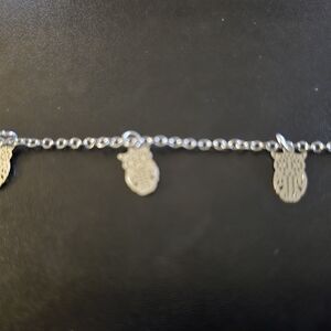 Delicate Silver Owl Charm Bracelet